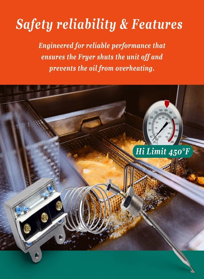 Mhrxusd 3/8" Mpt Stuff Box 1177 high limit thermostat fryer switch compatible with robertshaw thermostat 301030005 compatible with IMPERIAL 1177, replacement for Royal Range 3112 deep Fryer, Hi Limit 450°F - Image 5